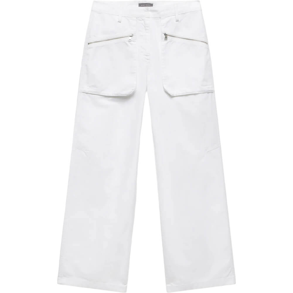 Mint Velvet White Cotton Cargo Trousers